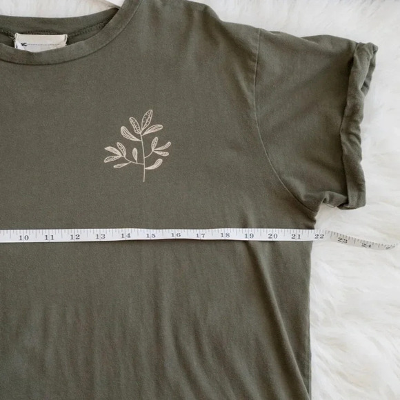 FRENCH PASTRY CHRISTIAN SCRIPTURE TO DO LIST RECIPE OLIVE GREEN TEE SZ XL - Picture 7 of 8